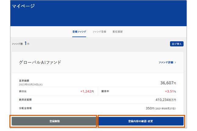 画像 基準価額メール配信サービス マイページ